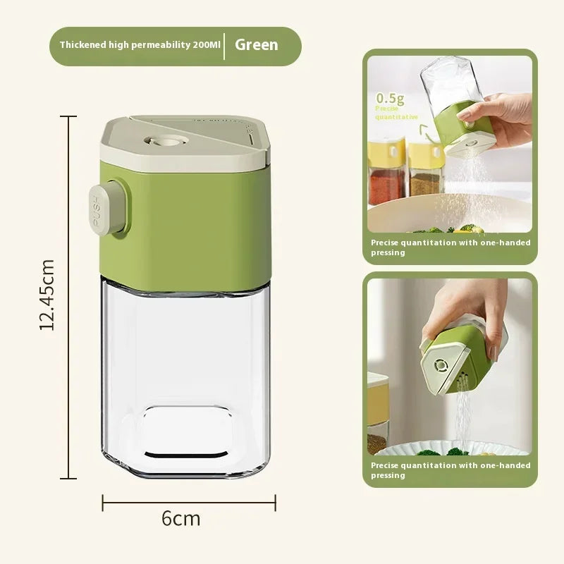 2026 New Kitchen Quantitative Salt Bottle Spice Can Pepper Chili Powder Jar Glass Seasoning Tank Sealed Moisture-proof Gadgets