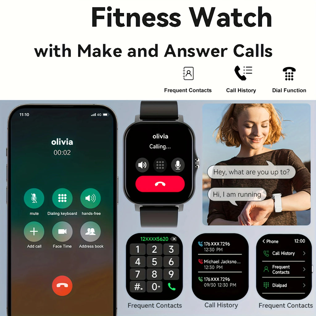 Latest Upgraded Fashion Design 1.83-inch Full-Screen Touchscreen Sports Smartwatch