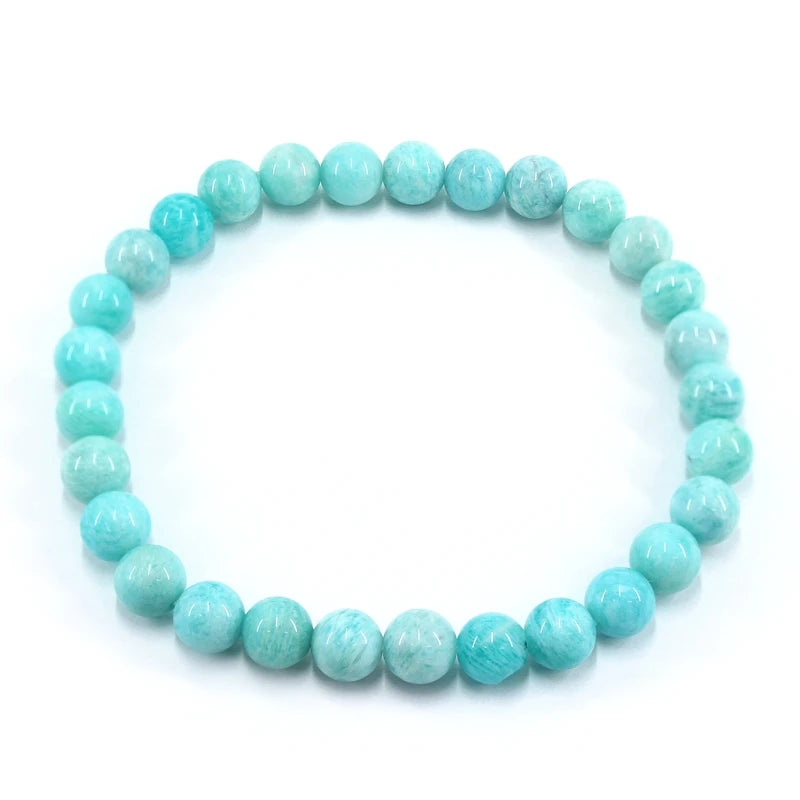 Natural 6MM Fashion Stone Bracelets Tourmaline Amethyst Amazonite Moonstone Citrine Quartz For Women Jewelry Charm Cute Gift