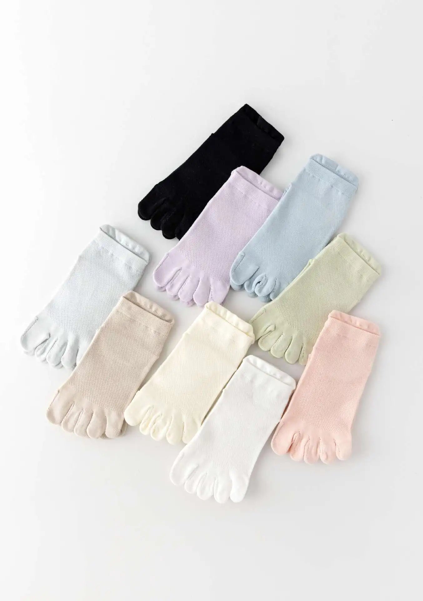 5 Pairs Summer Women Five Finger Socks 5 Pairs Candy Color Soft Cotton Breathable Mesh Split Toe Socks Girls Outdoor Sports Sock