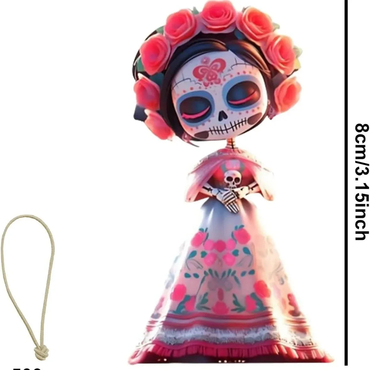Runt 20pcs Wooden Skull Decorative Pendants With Rope