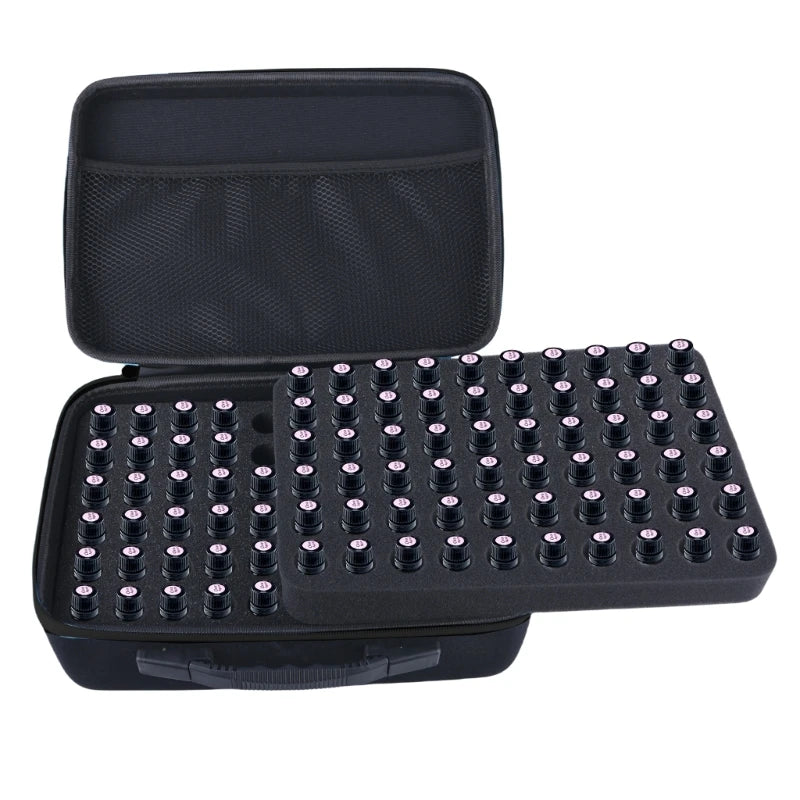 Sleek Essential Oil Storage Bag 120 Girds Storage For 5-10ML Bottles Sturdy EVA Travel Case For Home Travel Presentations