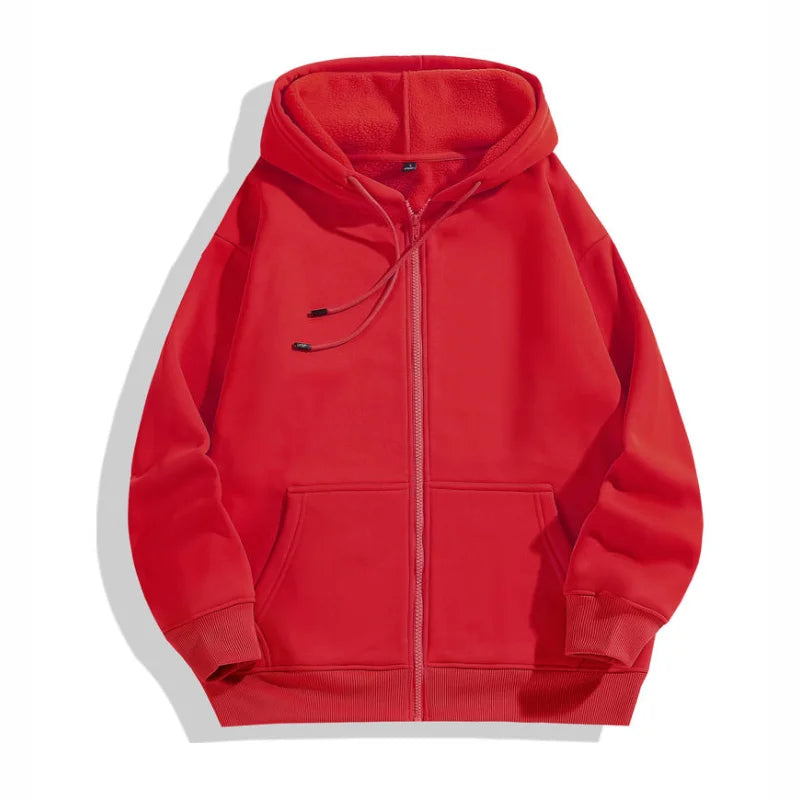 High Quality Velvet Zipper Hoodie Sweatshirt Custom Logo Embroidery Print Personalized Image Company Logo DIY 10 Color KAISING