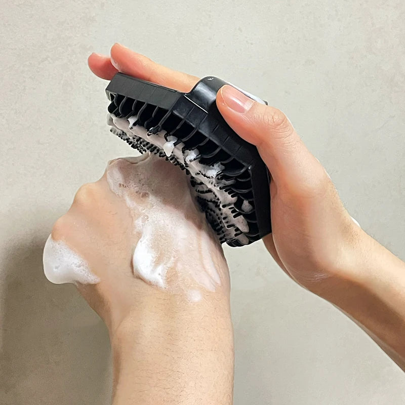 1pc Soft Silicone Exfoliating Brush Cleanser Manual Body Cleansing Scrubber Shower Gentle Massage Bath Brush For Men Woman