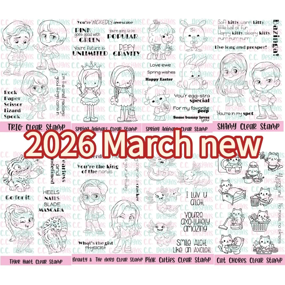 New 2026 Henry & Twila Birthday Clear Stamp Set For DIY Scrapbooking Crafts Maker Photo Album Template Handmade Decoration