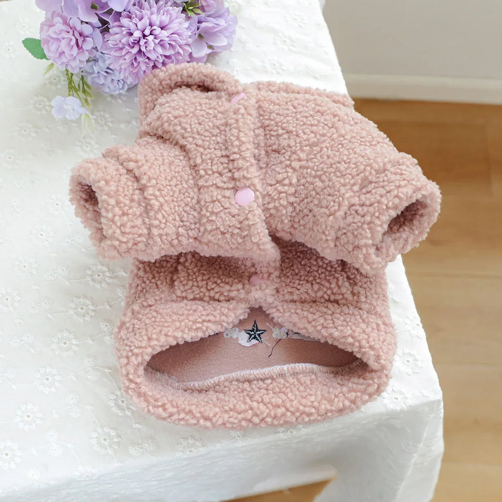 Autumn and Winter Pet Lamb Fleece Hooded Jacket Puppy and Cat Clothes New Models Thick and Warm Letter Hoodie Pet Clothes