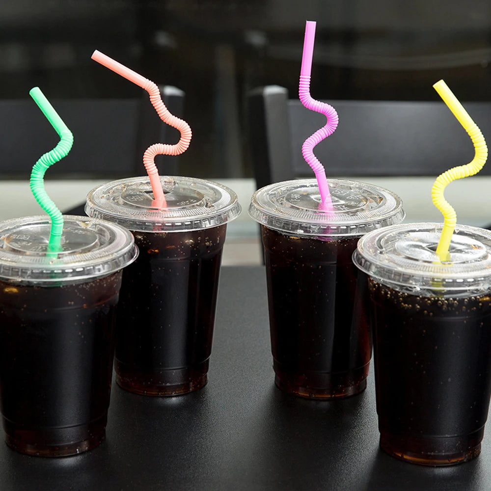 50/500/1000Pc Colorful Foldable Drinking Straws Juice Cocktail Beverage Straws for Party Bar Kitchen Accessory Wedding Wholesale