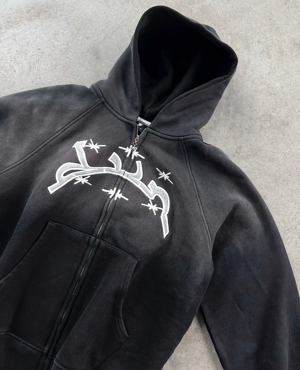 Divin Vintage Fashion Embroidery Zip Up Hoodies Y2k New Harajuku Hip Hop Coat Loose Hooded Sweatshirt Men And Women Streetwear