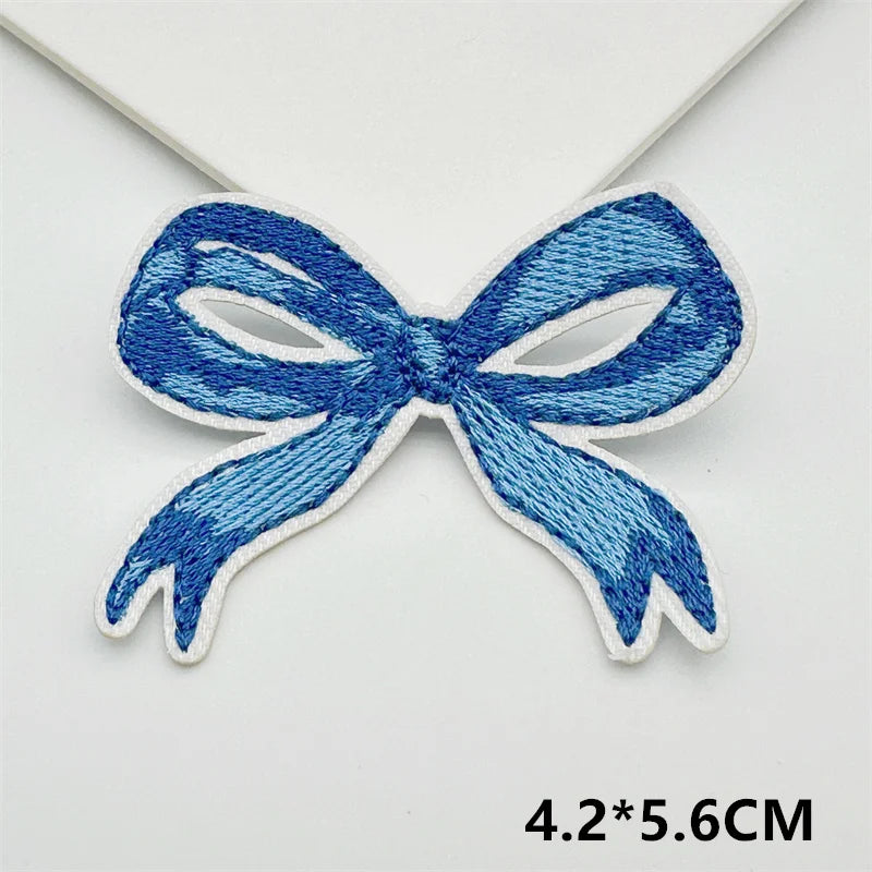 Cartoon Embroidery Sticker Decorative Ironing Sticker Sewing DIY Pink Bowknot Clothing Shoes Hat Bag Patch