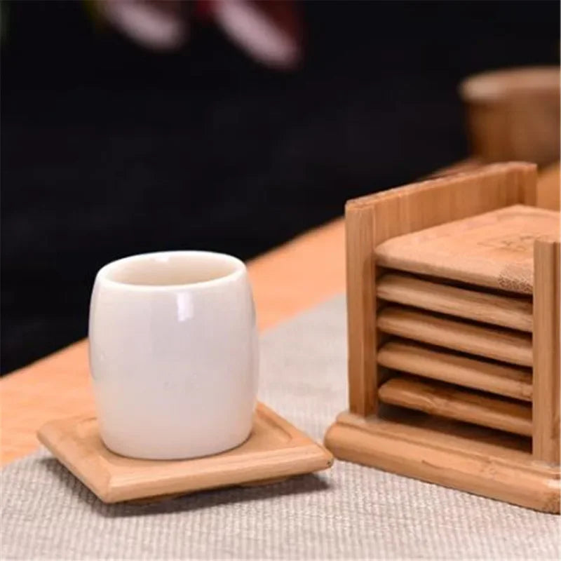 Bamboo Coasters, 6-Pack