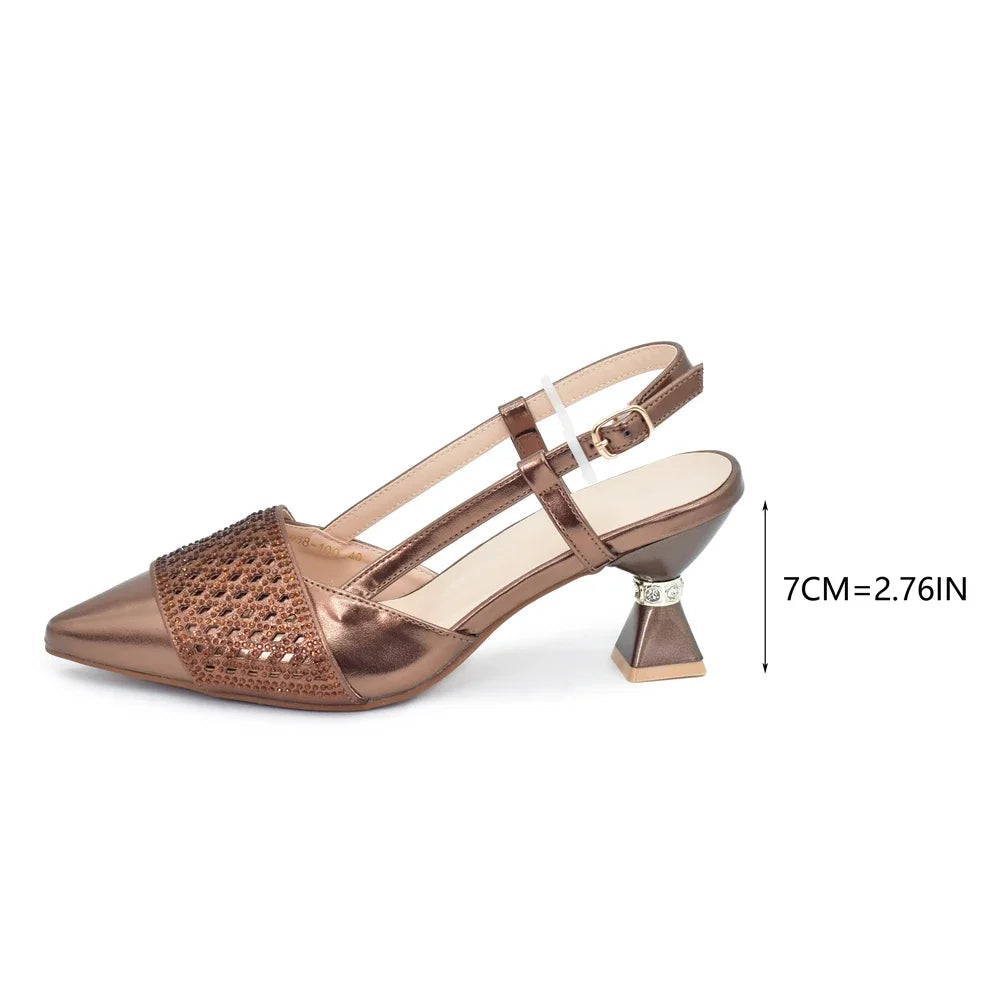 Women Italian Shoes and Matching Bags Sets Decorated with