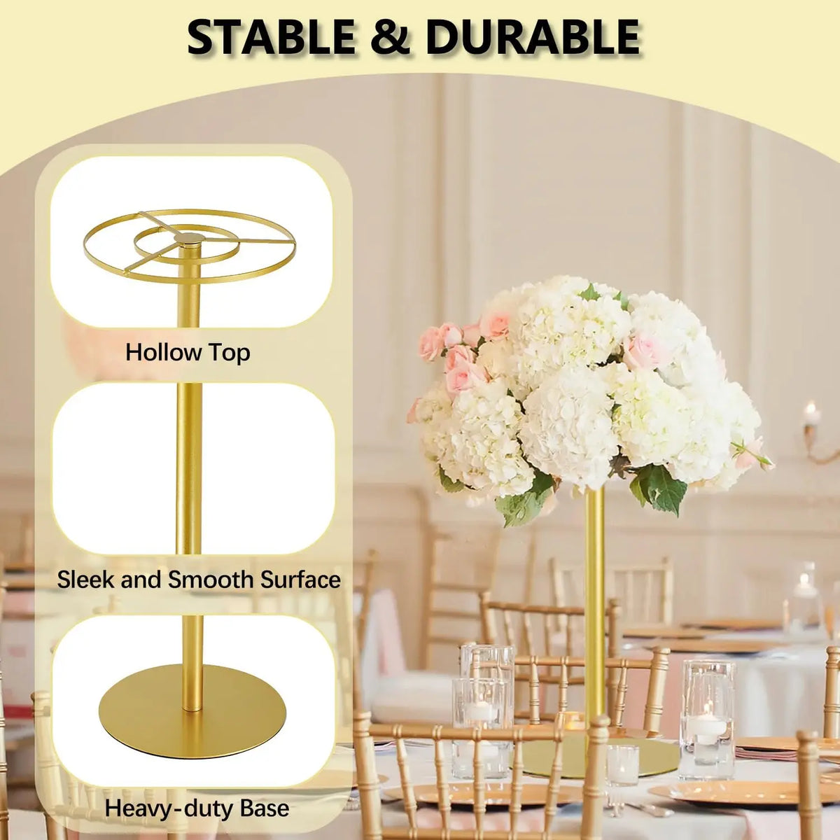 Wedding Centerpieces for Tables 15.7in Metal Flower Stand Vase