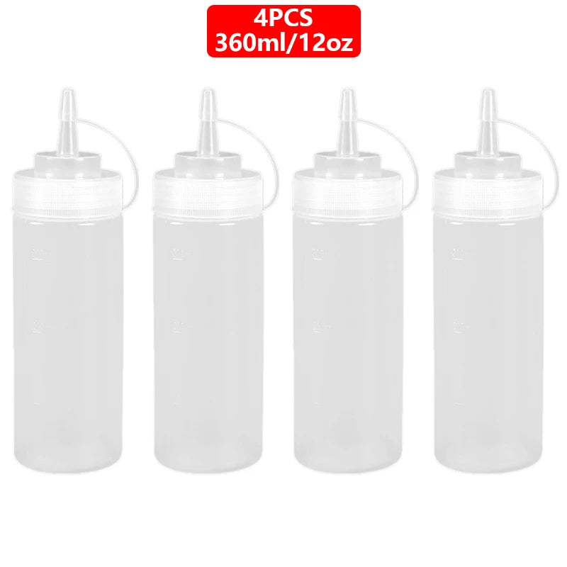 Large Squeeze  Condiment Squeeze Bottles Hot Sauces Olive Oil Bottles Ketchup Mustard Dispensers Kitchen Accessories Gadgets