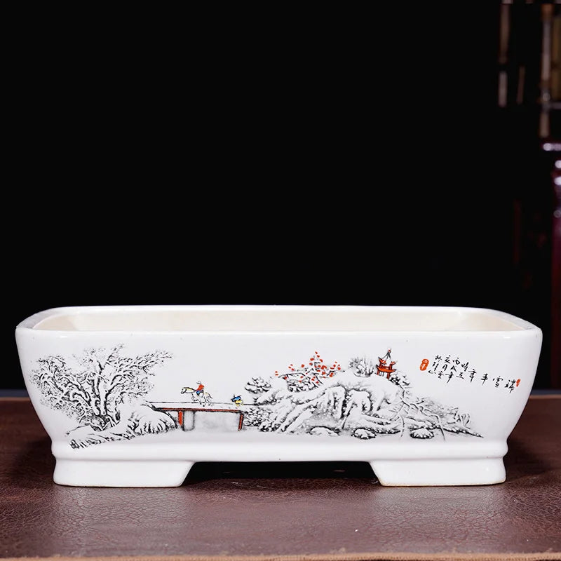 6Size Purple Sand Flower Pot Ceramic Bonsai Pot Handmade Succulent Flower Pot Chinese Landscape Flower Pot Home Decor LE302