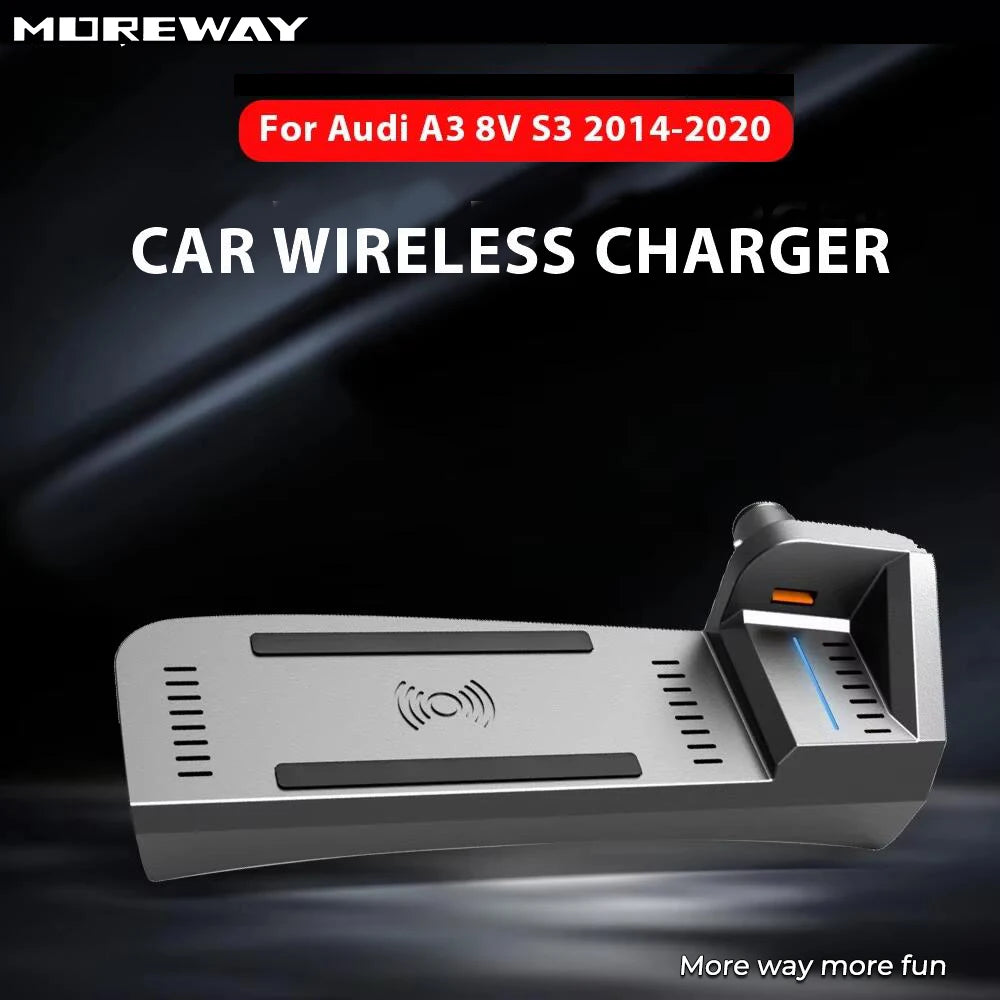Moreway Wireless Charger For Audi A3 8V S3 2014-2020 Phone Mount Charging Station Mobile Stand Charge Accessories Car Interior