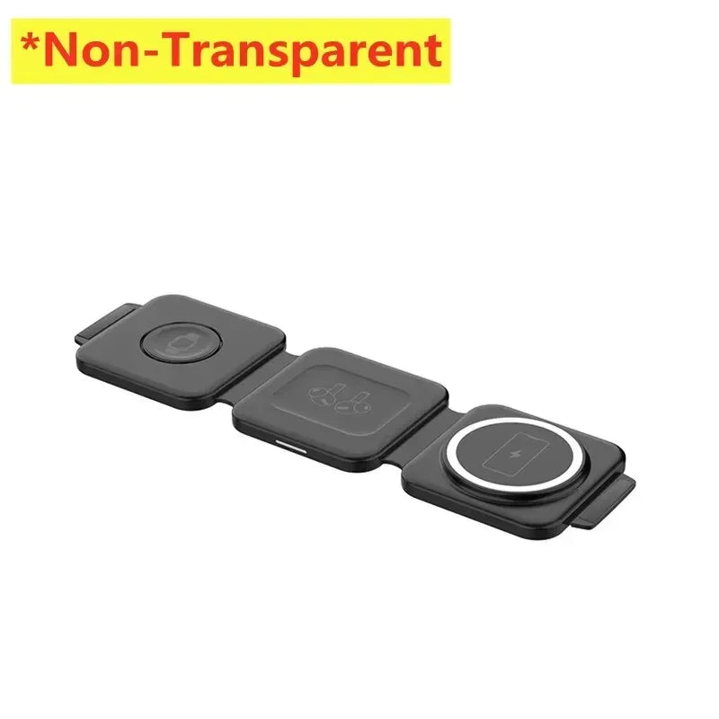 3 In 1 Magnetic Wireless Charger 30W Fast Charging Station Pad Foldable Phone Chargers Stand for iPhone 16-12 IWatch 8 7