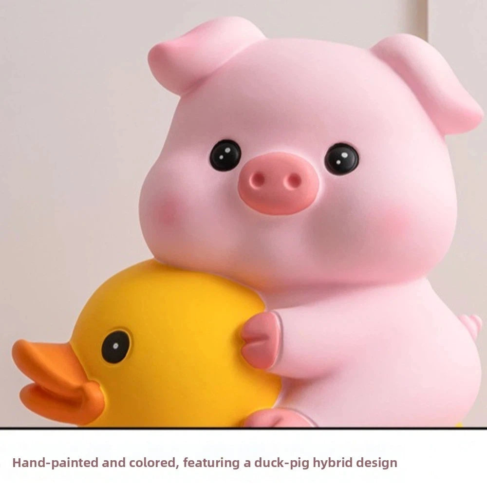 Decorative Vinyl Pig Vinyl Piggy Bank Animal Pig Duck Riding Pig Money Jar Good Luck Fall Protection Coin Saving Box Home