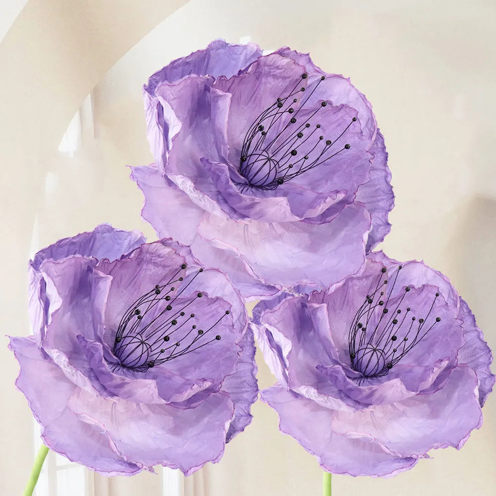 Wedding Props Artificial Giant Poppy Paper Flower Wedding Road Guide Floral Birthday Party Backdrop Decor Stage Window Display
