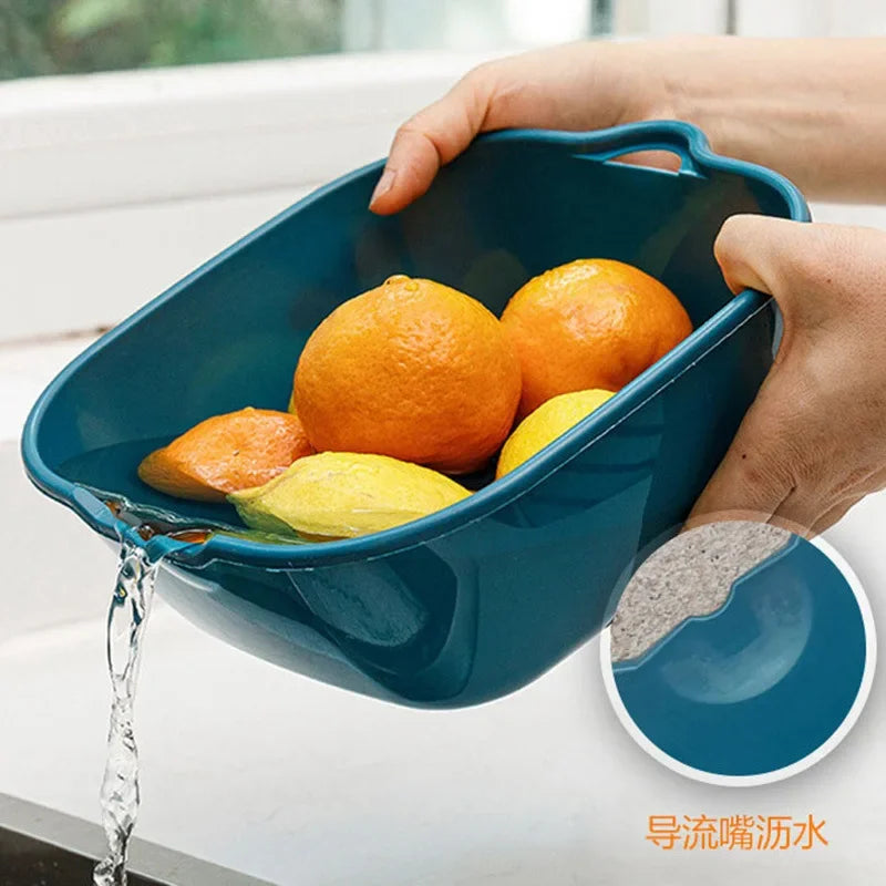 8PCS Kitchen Sink Vegetable Drainer Fruit Basket for Multifunctional Stackable Fruit Washing Basin Vegetable Drain Basket Basin