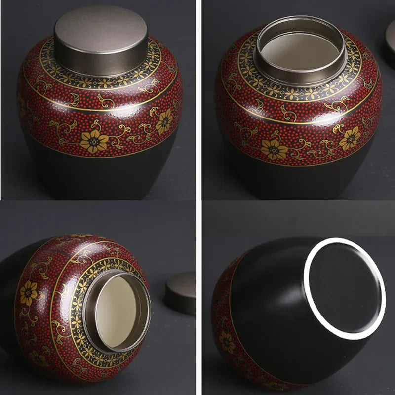Black Urns for Ceramics Ashes Sealed Cremation Funeral Keepsake Human Pet Memorial Suitable Home Fireplaces Burial Ash Urn