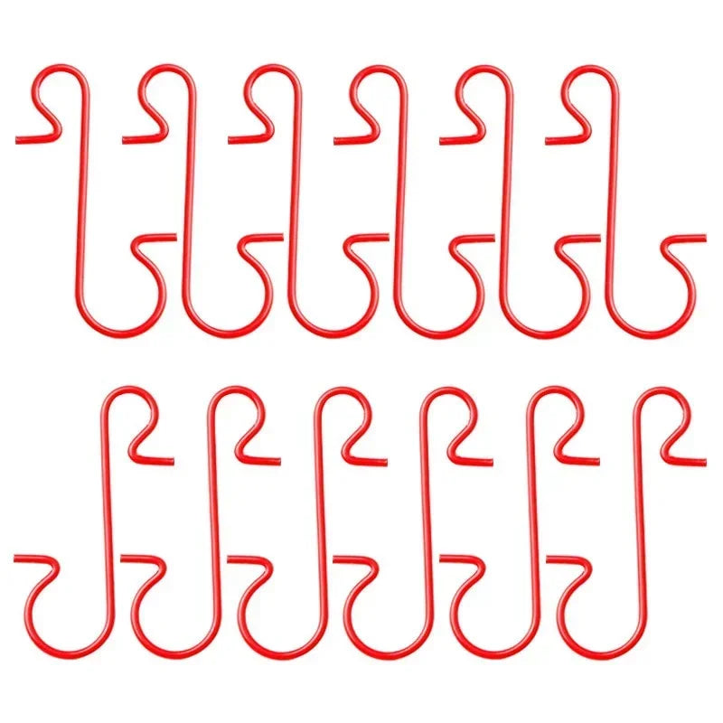 100Pcs Christmas Ornament Metal S-Shaped Hooks Holders Tree Ball Pendant Hanging Decoration for Home Navidad New Year