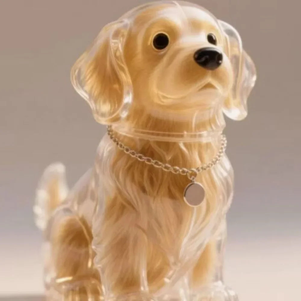 Dog Shape Dog Hair Storage Box Transparent Hair Grooming Pet Hair Keychain DIY Handmade Acrylic Puppy Pendants Backpack