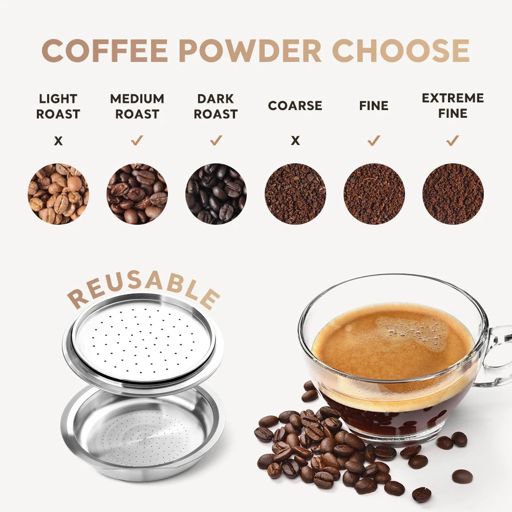 for Senseo Coffee Capsule Stainless Steel Coffee Filter Pod Reusable Coffee Maker Filter Espresso Crema Maker