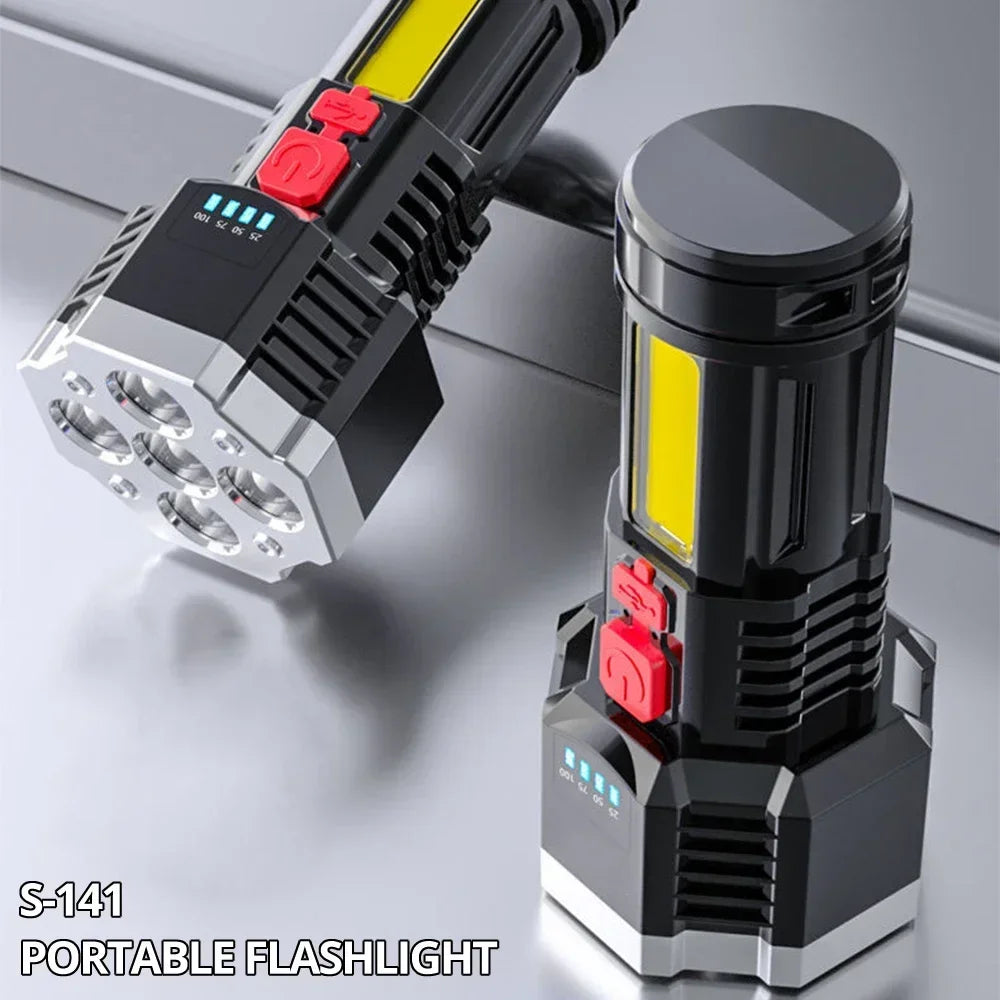 High Power Rechargeable Led Flashlights 7LED Camping Torch With