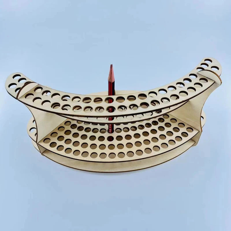Paint Brush Holder Holes Wooden Paint Brush Holder Stand Desk Organizer Watercolor Brush Tray Rack for Pencils Paint Brushes