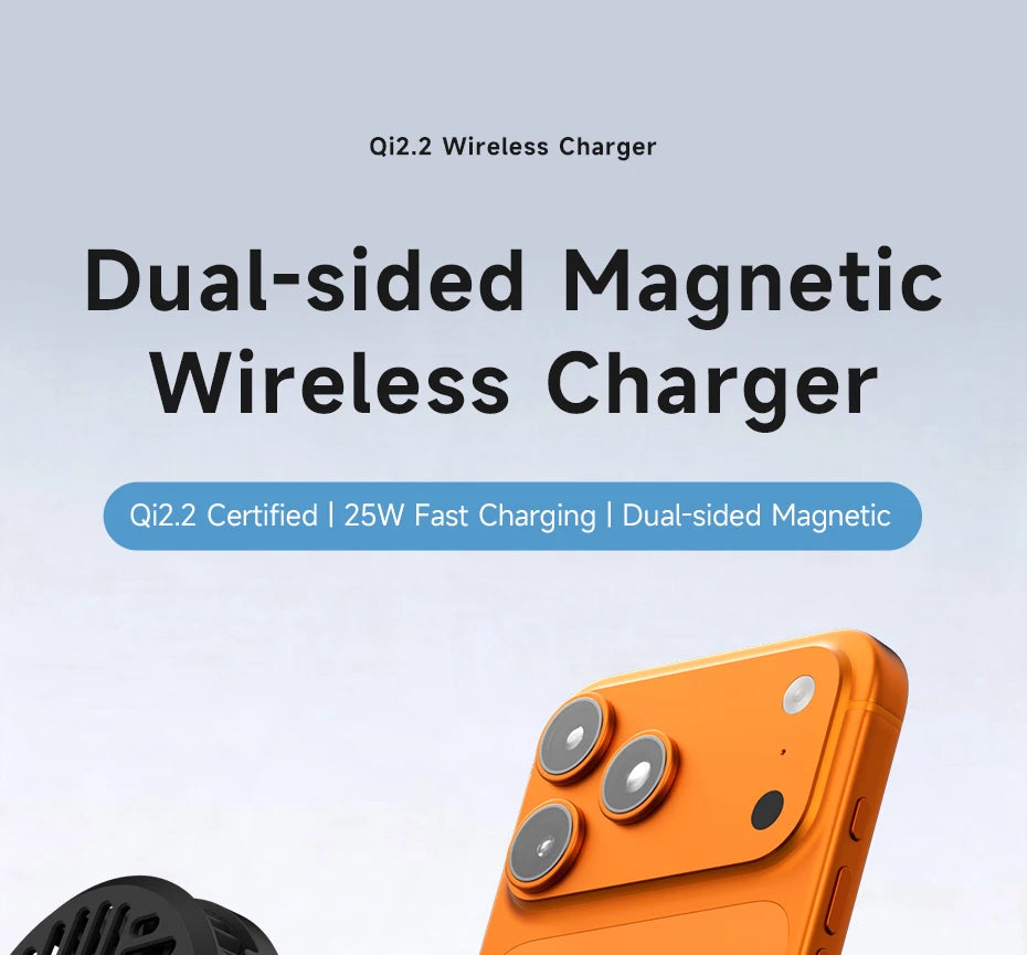Hagibis Qi2.2 Magnetic Wireless Charger Dual-sided Magnetic 25W Fast Charging Pad for MagSafe iPhone 17/16/15/14 Pro Airpods Car