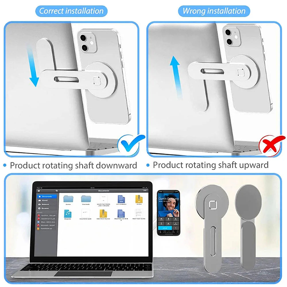 15W Fast Wireless Charger Magnetic Phone Holder forMagsafe forIPhone 14 13 12 Metal Expansion Bracket Laptop Screen Side Mount