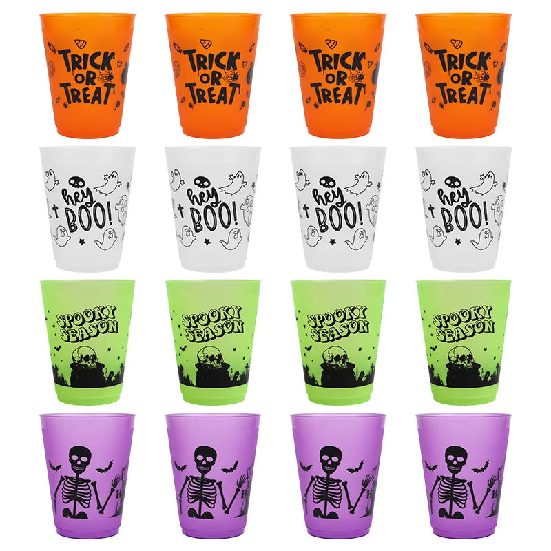 Halloween Skull Plastic Drinking Cups, 24 Pack