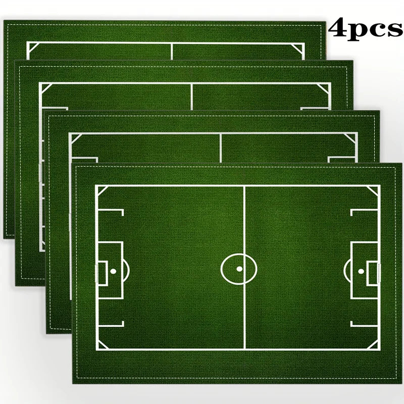 Football Field Print Table Mats, Set