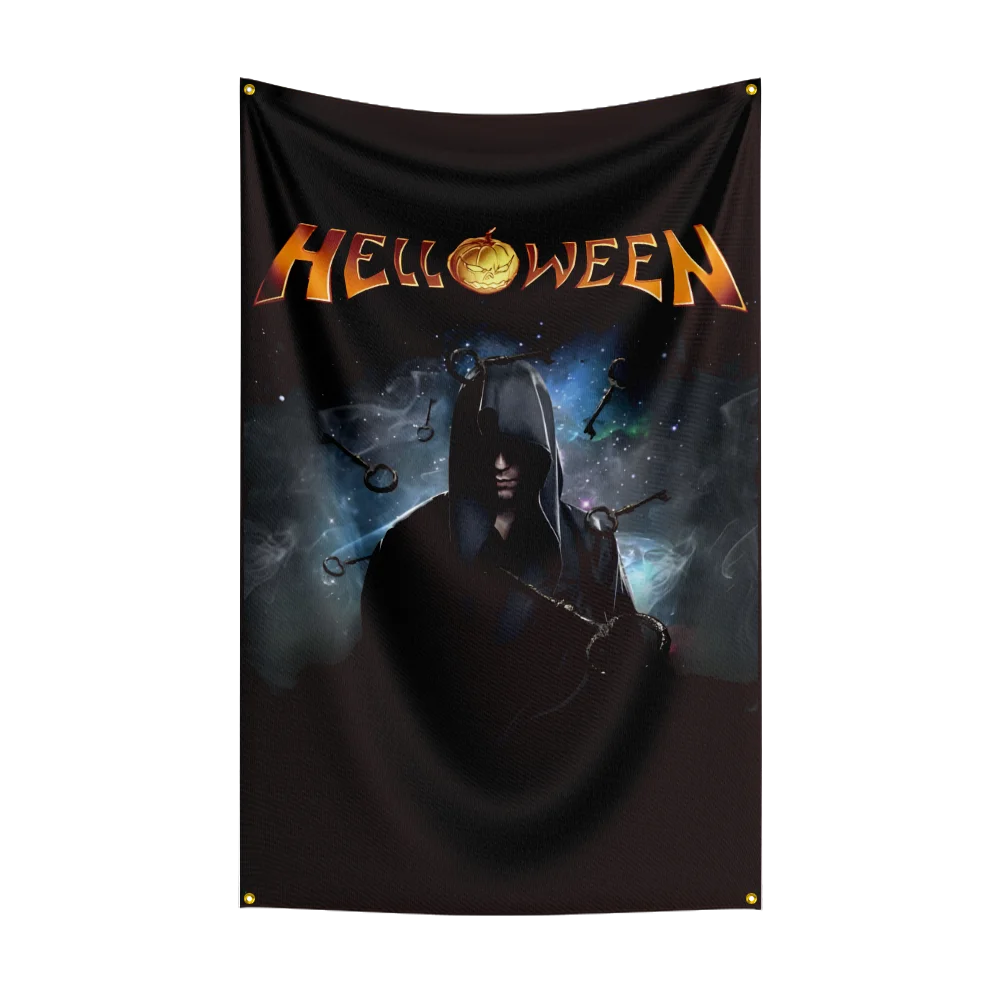 3x5 Ft HELLOWEENS Heavy Rock Band Flag Polyester Digital Printing Banner for Bedroom Wall Art Out Door Tapestry Decoration