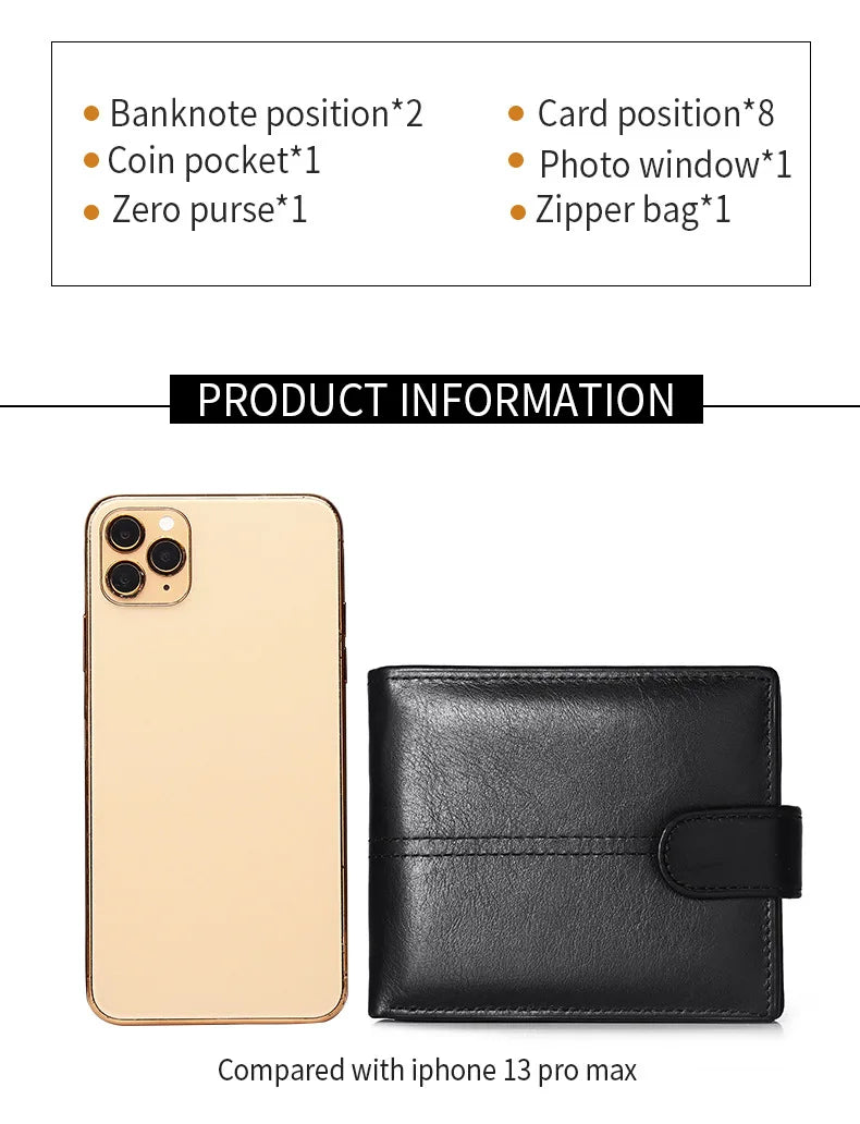 Rfid Leather Mens Wallet with Coin Pocket Designer Dollar Mens Leather Wallet with Rfid