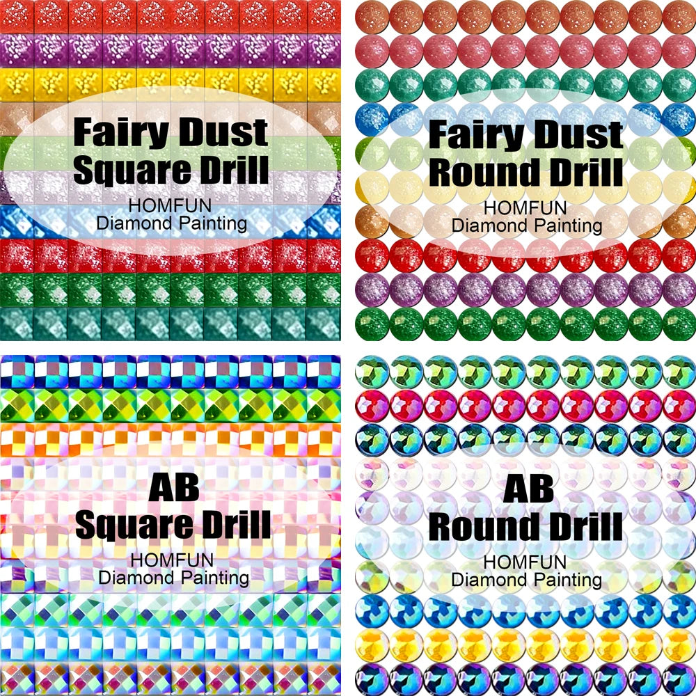 HOMFUN Fairy Dust 5D DIY Diamond Painting "Scenery Beauty House" Full Drill Resin Diamond Embroidery Cross Stitch Home Decor