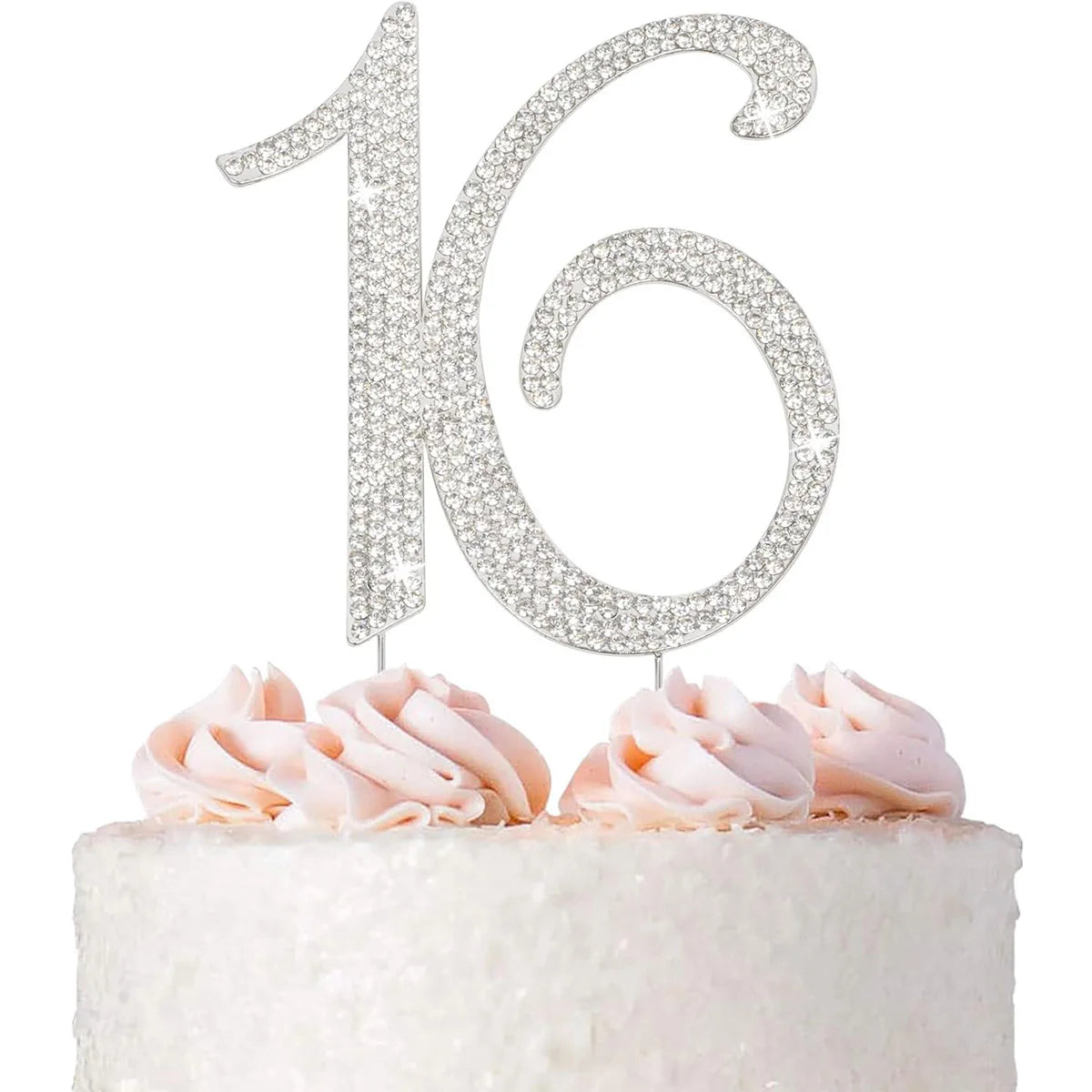 25 Cake Topper Sparkly Crystal Rhinestones Cake Topper Cake Decoration for 25th Birthday Party or or 25th Wedding Anniversary