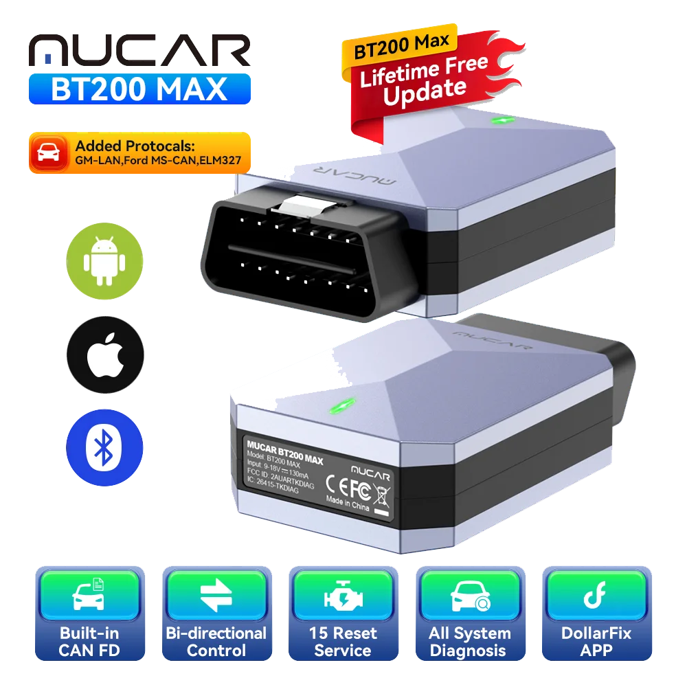 Mucar Bt200 MAX OBD2 Scanner Full System Diagnostic Tools