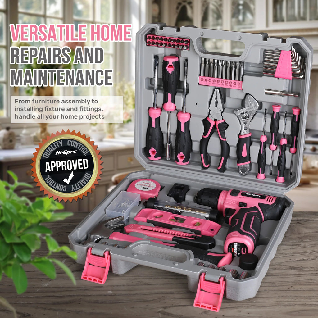 Hi-Spec 133PC Power Tool Sets with 8V Lithium Drill