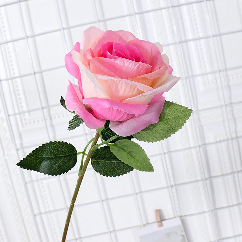 Simulated Single Rose Living Room Dining Table Decoration Artificial Flower Ornaments Wedding Decoration Home Decor