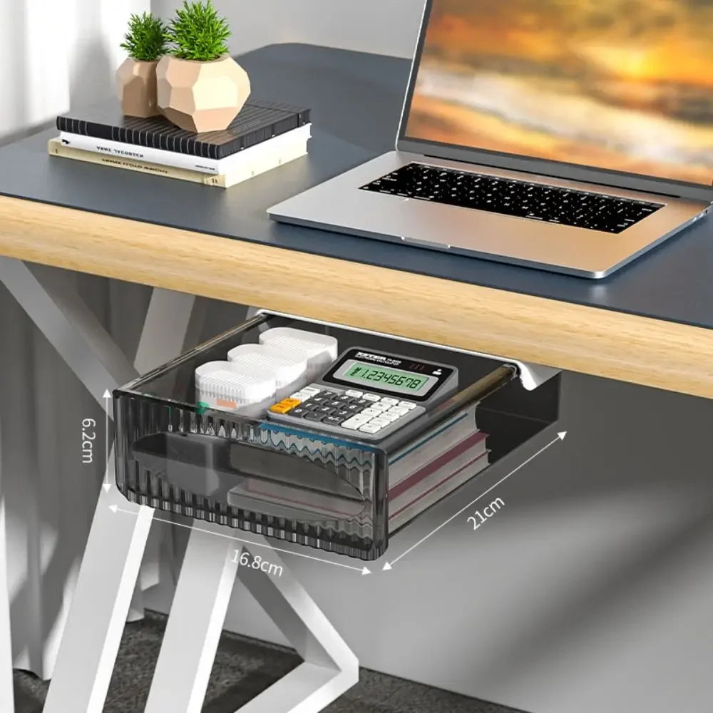 Drawer Storage Box Under Table Hidden Self-Adhesive Drawer Type Storage Cabinet Office Desk Organizing Large Capacity Drawer