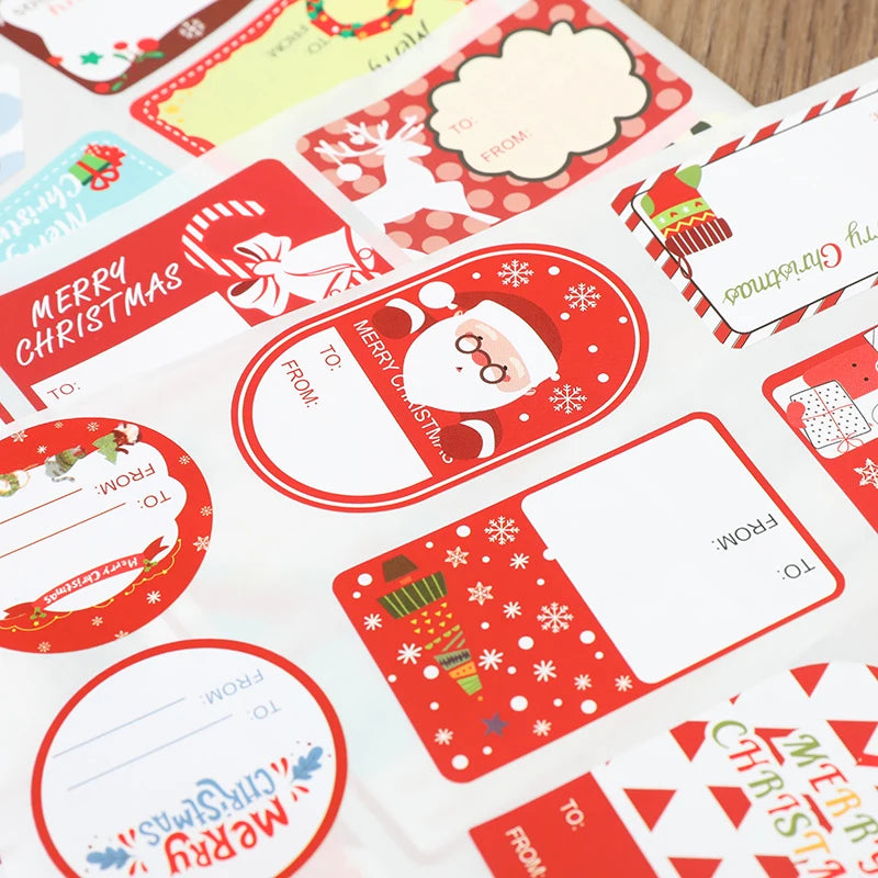 90pcs/10sheets Christmas Stickers,Writeable "To/From" Labels For Christmas Gifts,Envelope Sealing, Party Favors Decor,Diy Crafts