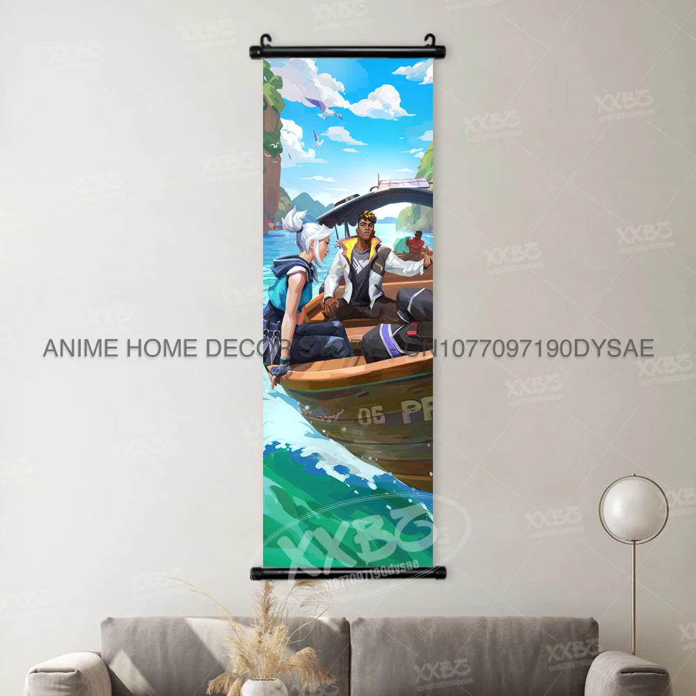 Valorant Posters Harbor Decorative Painting Astra Scrolls Picture Omen Home Decor Brimstone Home Decor Viper Wall Art Jett Mural
