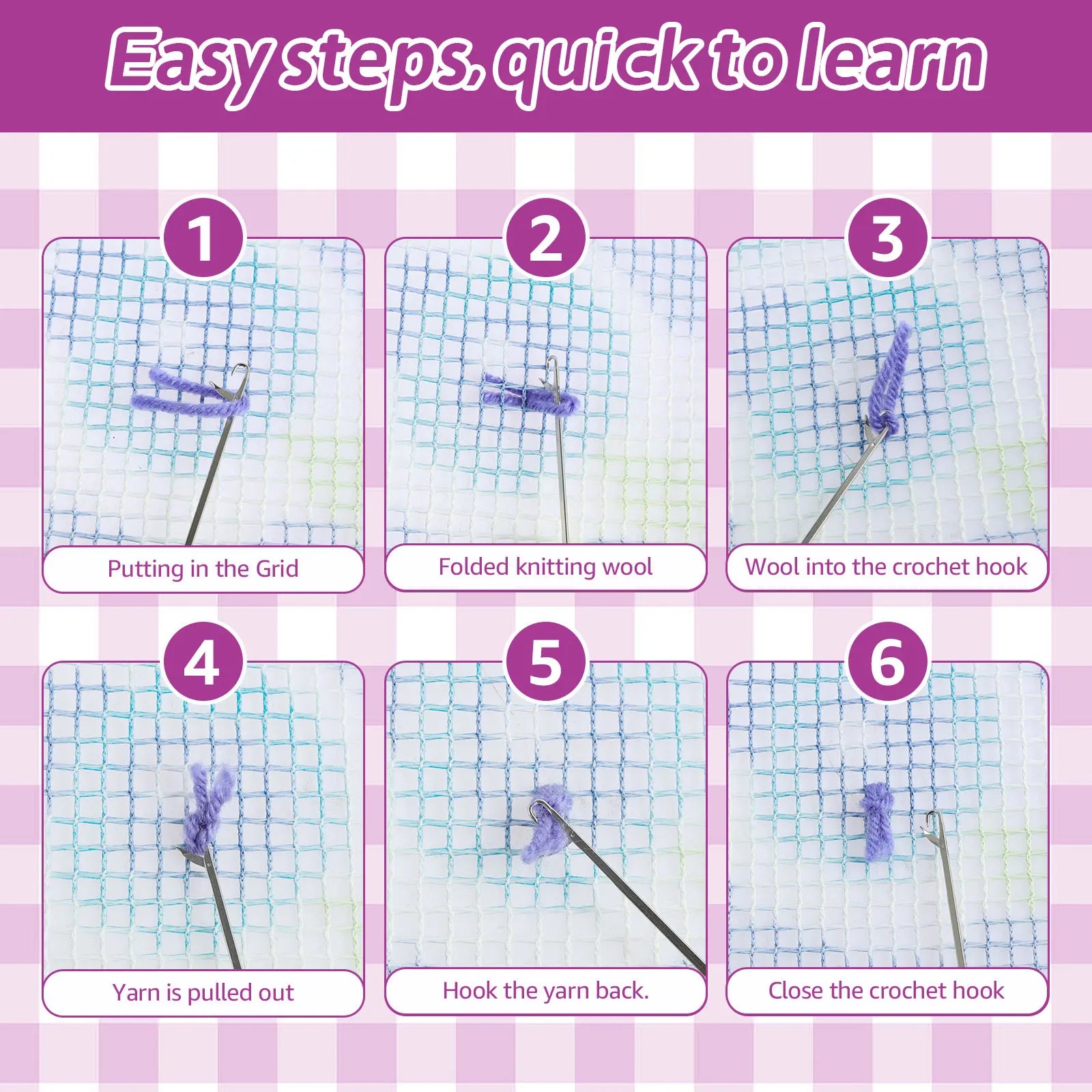 DIY Carpet Embroidery Set with Printed Pattern Cartoon Latch Hook Rug Kits for Adults Beginners Kids Crochet Needlework Crafts