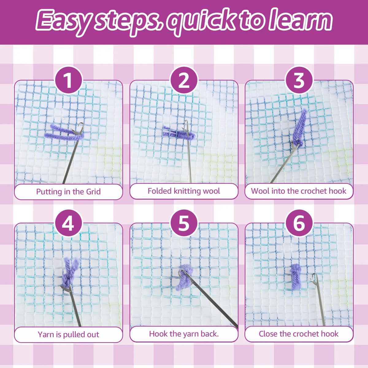 DIY Carpet Embroidery Set with Printed Pattern Cartoon Latch Hook Rug Kits for Adults Beginners Kids Crochet Needlework Crafts