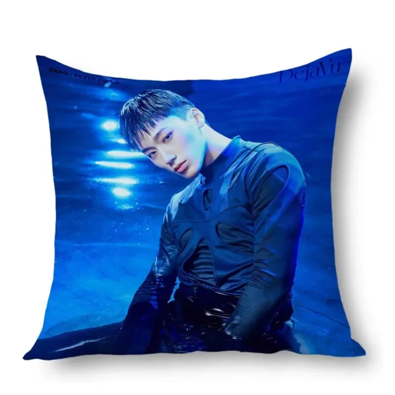 San Ateez Pillow Cover Bedroom Home Office Decorative Pillowcase Square Zipper Pillow Cases Satin Fabric Eco-Friendly WJY