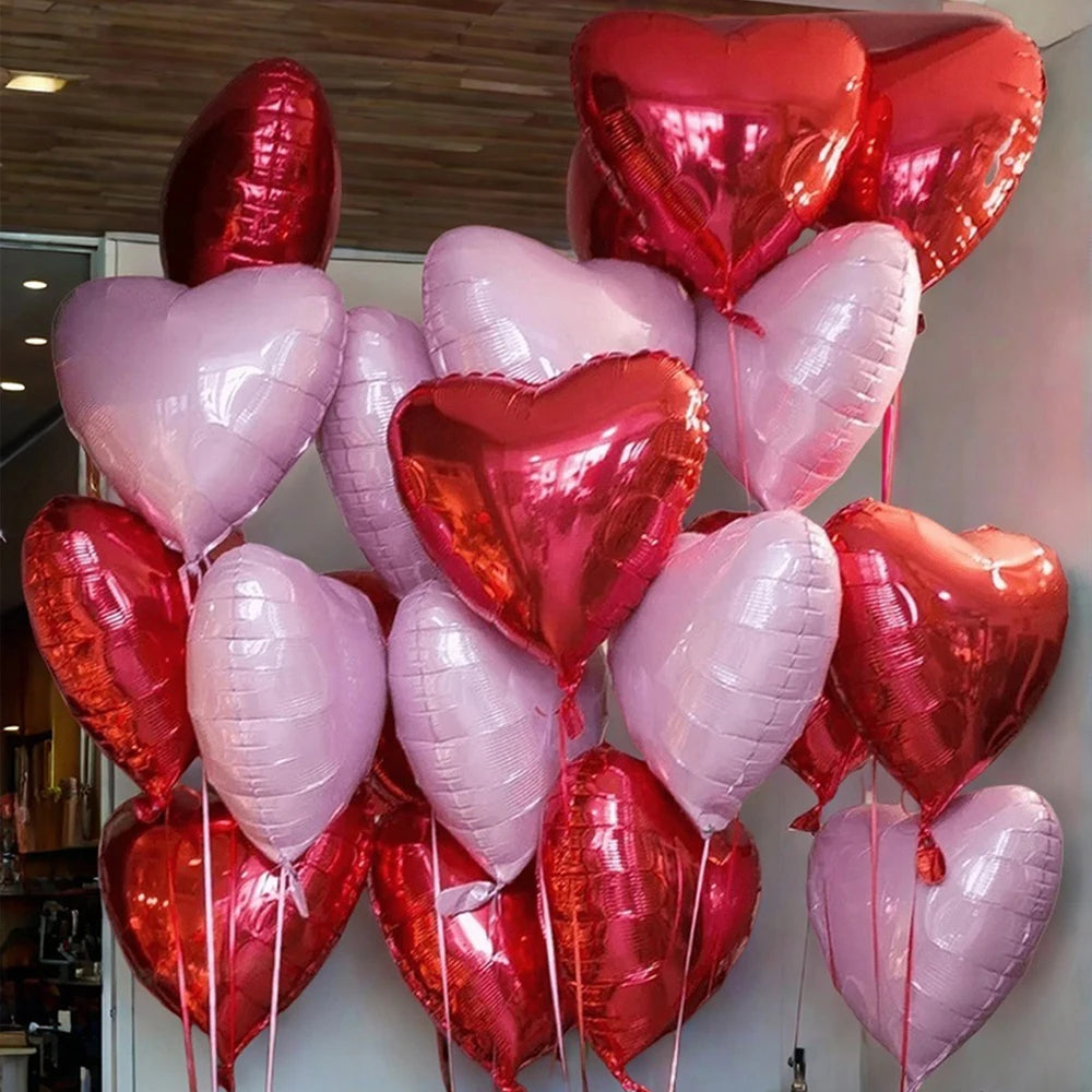10Pcs 18" Peach Heart Balloon Red Love Balloons For Wedding，Birthday Party， Anniversary, Valentine's Day Decoration Balloons Set