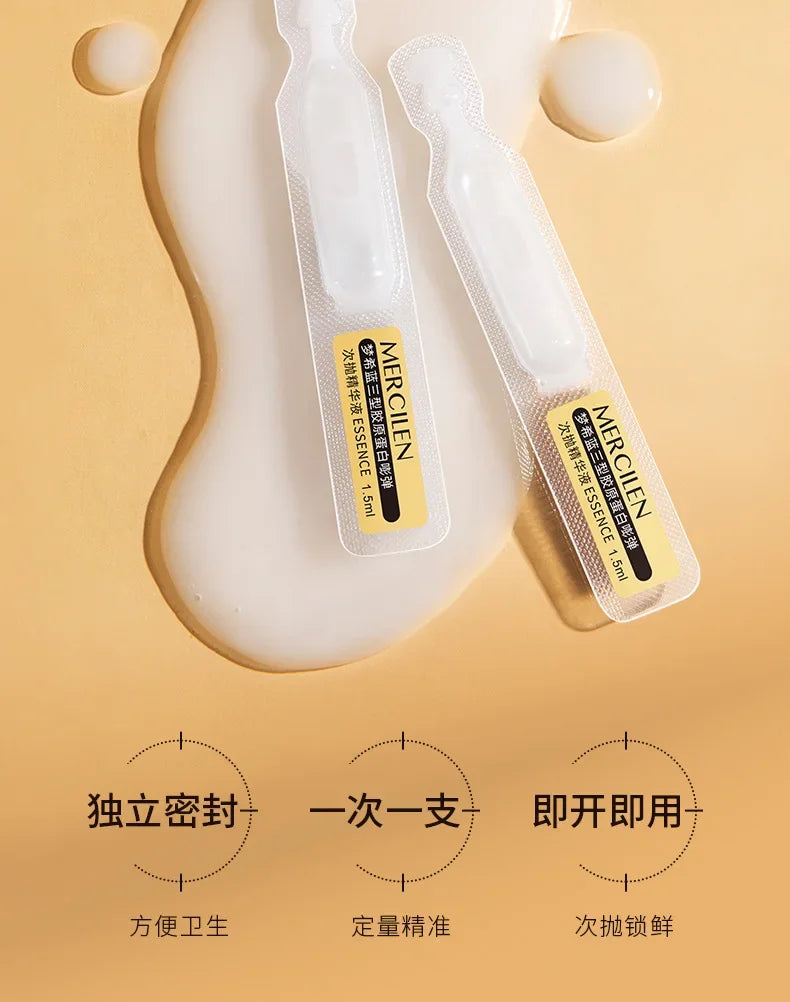 Type III Collagen Essence Moisturizing Firming Anti-Wrinkle Fade Fine Line Tightness Essence Anti-aging Smoothing Face Skin Care