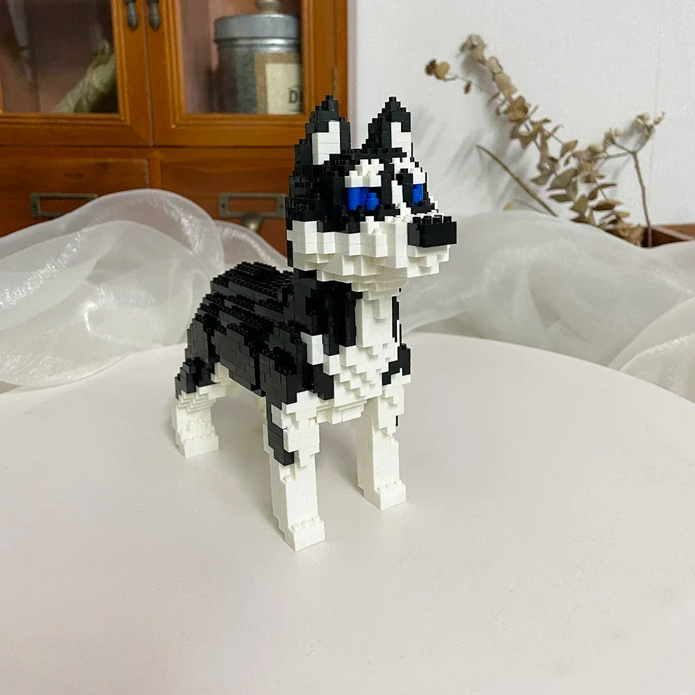 KNEW BUILT Dachshund Dog Model Mini Building Block Toy Set 9 Style for Pet Enthusiasts Teddy Hughes Corgi Collie Pet Style Brick