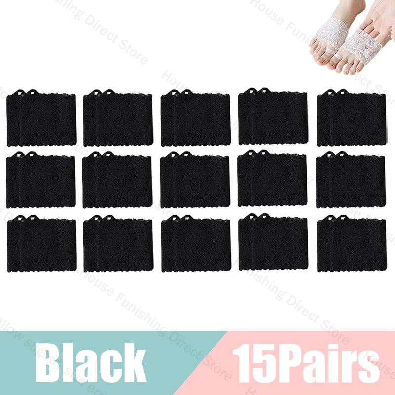 Summer Thin Lace Invisible Socks Split Toe Forefoot Socks for Women High Heel Slippers Shoes Breathable Lace Socks for Halloween